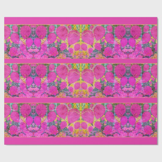 Hübsch rosa Party Balloons Bright Pink Blue Gold Geschenkpapier (Flach)