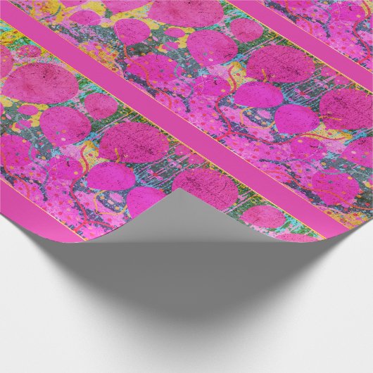 Hübsch rosa Party Balloons Bright Pink Blue Gold Geschenkpapier (Ecke)