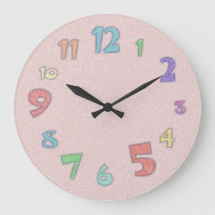 Hübsch rosa Pastell Große Wanduhr