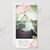 Hübsch-rosa-PeoniesDanke-Foto-Karte (4x8) Dankeskarte (Vorderseite)