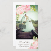 Hübsch-rosa-PeoniesDanke-Foto-Karte (4x8) Dankeskarte (Vorne/Hinten)