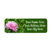 Hübsch rosa Peony Return Address Label (Vorne)