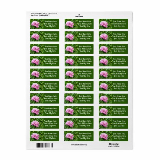 Hübsch rosa Peony Return Address Label (Vorne)
