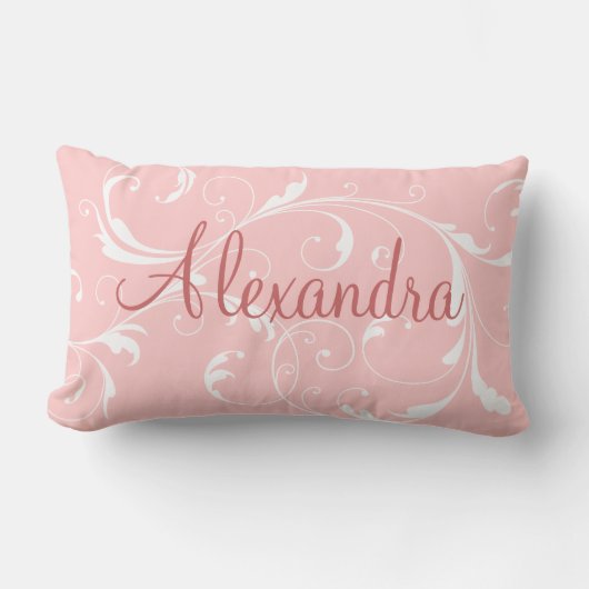Hübsch rosa Personalisierter Name Pilz Lendenkissen (Vorderseite)