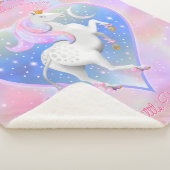 Hübsch rosa Personalisiertes Einhorn Herz Sherpadecke (3/4)