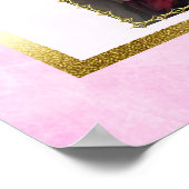 Hübsch rosa Personalisiertes Einhorn-Regenbogenban Poster (Ecke)