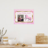 Hübsch rosa Personalisiertes Einhorn-Regenbogenban Poster (Küche)