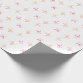 Hübsch rosa Pfirsichfarben Blume Geschenkpapier (Ecke)