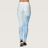 Hübsch rosa Pfirsichfarben Blume Leggings (Rückseite)