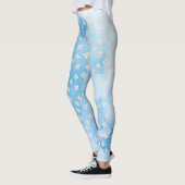 Hübsch rosa Pfirsichfarben Blume Leggings (Links)