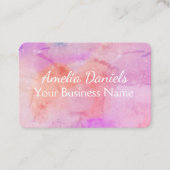 Hübsch rosa Pfirsichfarben Wasserfarbe Visitenkarte (Vorderseite)