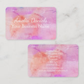 Hübsch rosa Pfirsichfarben Wasserfarbe Visitenkarte (Vorne/Hinten)