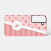 Hübsch rosa Polka-Dot und Streifenmuster Samsung Galaxy Hülle (Rückseite (Horizontal))