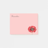 Hübsch Rosa Poppel Monogram Post it Notes Post-it Klebezettel (Vorderseite)