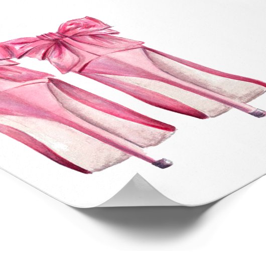 Hübsch rosa Poster mit hohen Heelsen (Ecke)