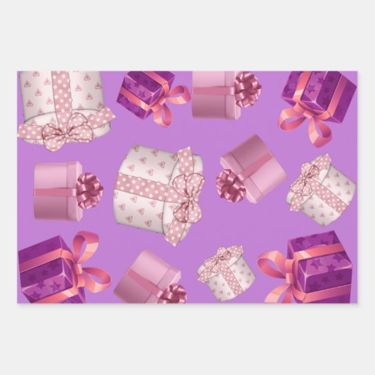 Hübsch rosa Present Geschenkpapier Set (Vorderseite 2)