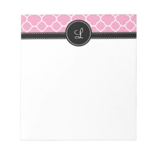Hübsch rosa Quatrefolienmuster Notizblock
