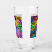 Hübsch-Rosa-Regenbogen-Rose Glas (Links)