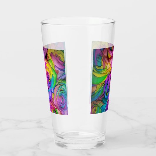 Hübsch-Rosa-Regenbogen-Rose Glas (Rechts)