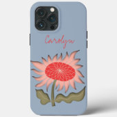 Hübsch rosa Retro 3D Sonnenblume Case-Mate iPhone Hülle (Rückseite)