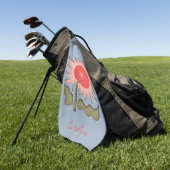 Hübsch rosa Retro 3D Sonnenblume Golfhandtuch (Gras)