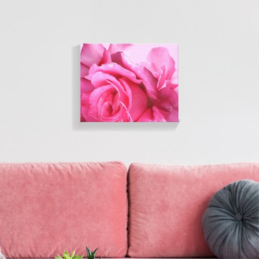 Hübsch rosa Rosa Blume stilvoll modern und blumenr Leinwanddruck (Insitu (Wohnzimmer))