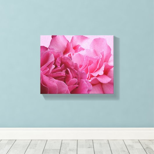 Hübsch rosa Rosa Blüte modern und stilvoll Leinwanddruck (Insitu (Holzboden))