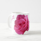 Hübsch rosa Rosa Blütenblüte Laura-Name Kaffeetasse (Vorderseite Links)