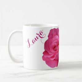 Hübsch rosa Rosa Blütenblüte  Laura-Name Kaffeetasse