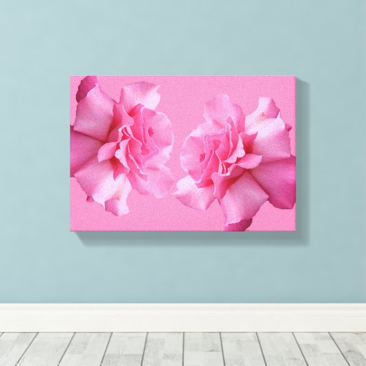 Hübsch rosa Rosa Blütenkunst Leinwanddruck (Insitu (Holzboden))