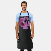 Hübsch rosa Rosa M Monogramm, individuell anpassba Schürze (Getragen)