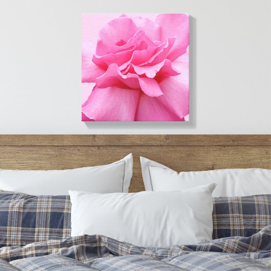 Hübsch rosa Rosa modern stilvoll abstrakte Blumen Leinwanddruck (Insitu (Schlafzimmer))