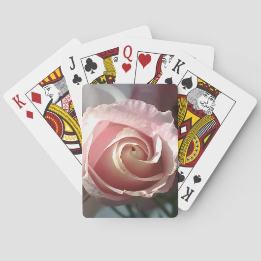 Hübsch rosa Rosa Spielkarten (Rückseite)