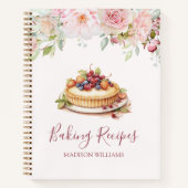 Hübsch rosa Rose Blume Blumengebäck Rezept Notizblock (Vorderseite)
