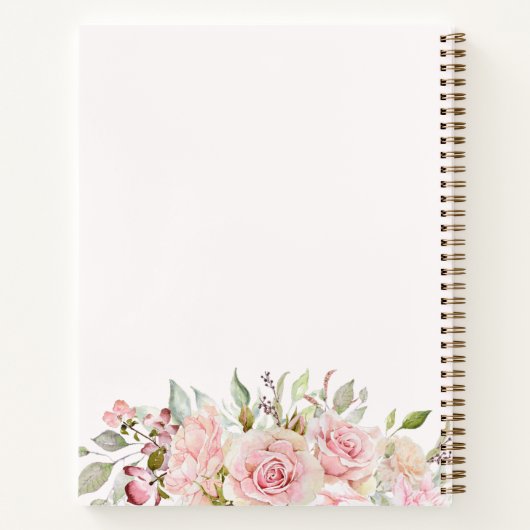 Hübsch rosa Rose Blume Blumengebäck Rezept Notizblock (Rückseite)