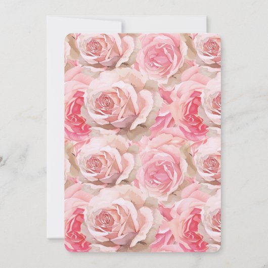 Hübsch rosa Rose Cupcake Brautparty Einladung (Rückseite)