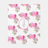 Hübsch Rosa Rose Fleecedecke (Vorderseite)