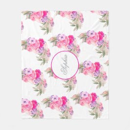 Hübsch Rosa Rose Fleecedecke