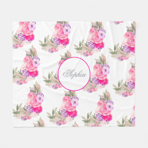 Hübsch Rosa Rose Fleecedecke