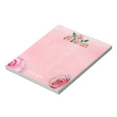 Hübsch rosa Rose floraler Valentinstag Notizblock (Rotiert)