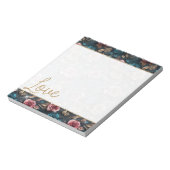 Hübsch-Rosa-Rose Glitzer-Liebe Notizblock (Rotiert)