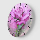 Hübsch rosa Rose große Uhr (Winkel)