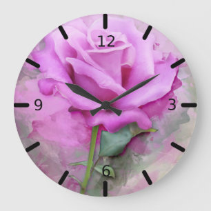Hübsch rosa Rose große Uhr