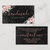 Hübsch rosa Rose Handgefertigte Wellness-Center Ba Visitenkarte (Vorne/Hinten)