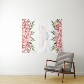 Hübsch rosa Rose| Hintergrund der Quinceanera Wandteppich (Beispiel (Horizontal))