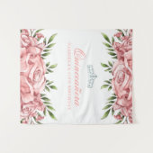 Hübsch rosa Rose| Hintergrund der Quinceanera Wandteppich (Vorderseite (Horizontal))