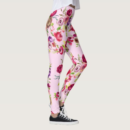 Hübsch Rosa Rose Leggings (Rechts)