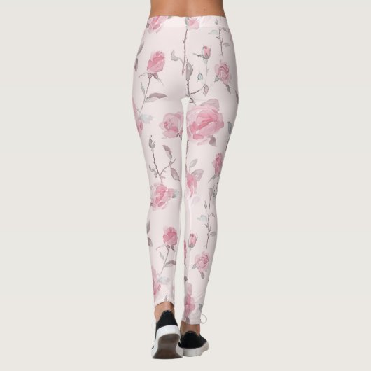 Hübsch Rosa Rose Leggings (Rückseite)