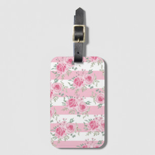 Hübsch rosa Rose Rosa Streifen Gepäckanhänger