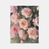 Hübsch rosa Rosen Aquarellmalerei Fleecedecke (Vorderseite)